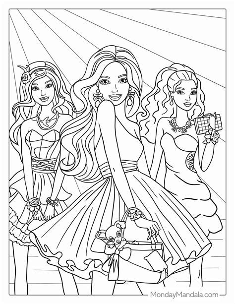 free barbie pictures to color