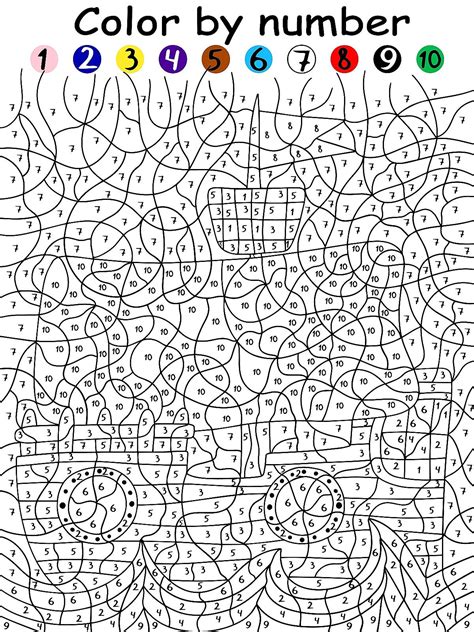 free color by number printables
