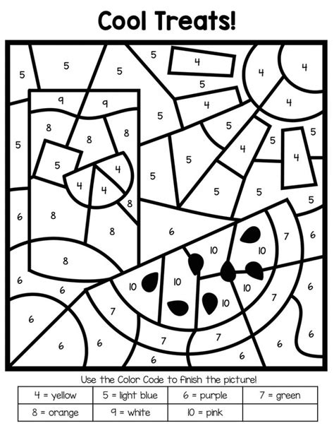 free color by number printables