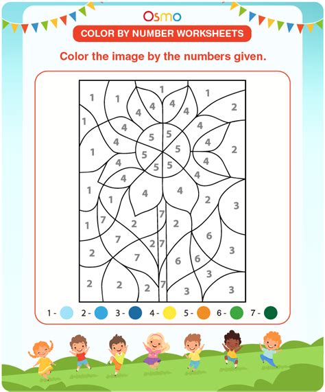 free color by number worksheets pdf