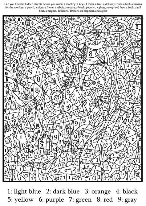 free coloring by numbers for adults