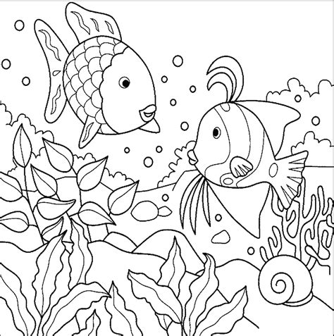 free coloring pages fish ocean