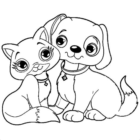 free coloring pages of kittens and puppies