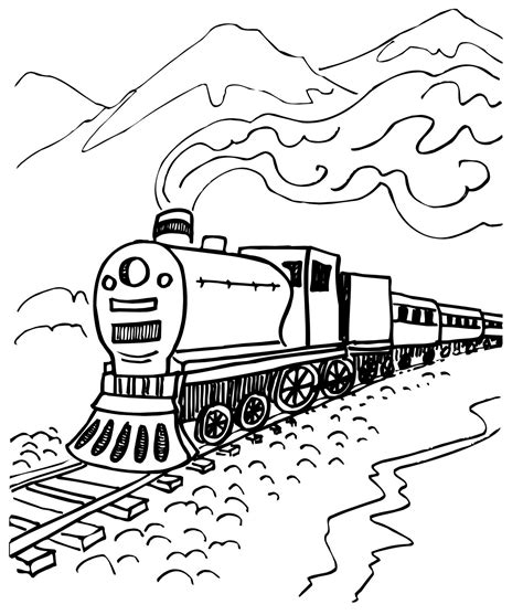 free coloring pages of trains