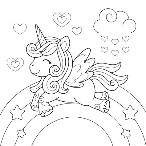 free coloring pages unicorn rainbow