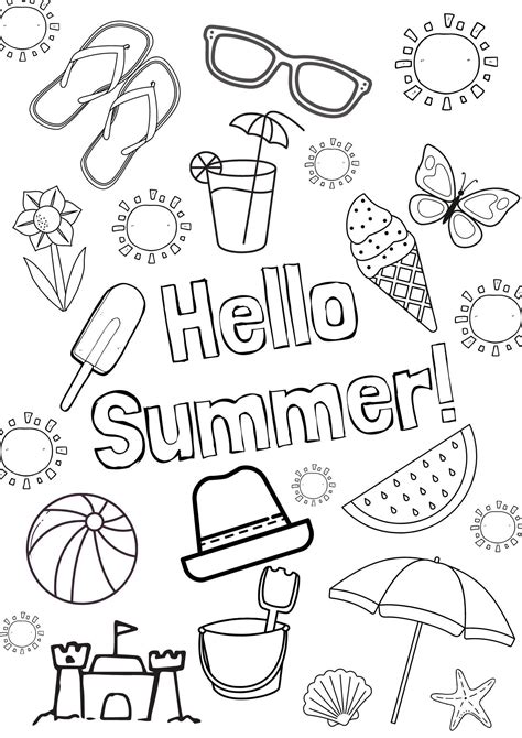 free colouring pages summer