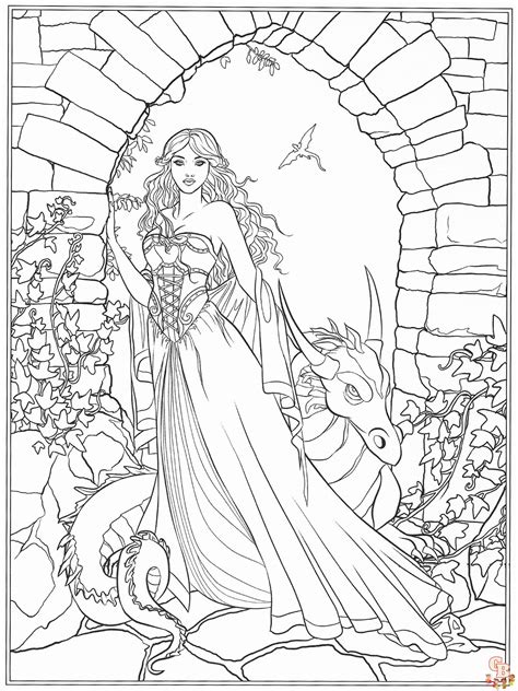 free fantasy coloring pages