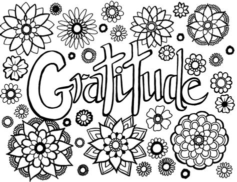 free gratitude coloring pages