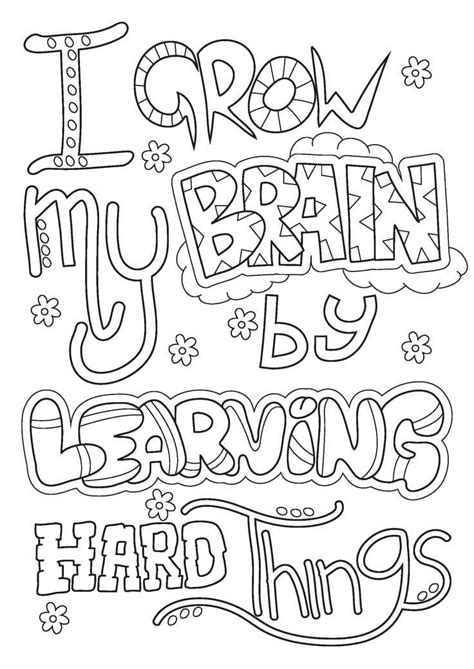 free growth mindset coloring pages