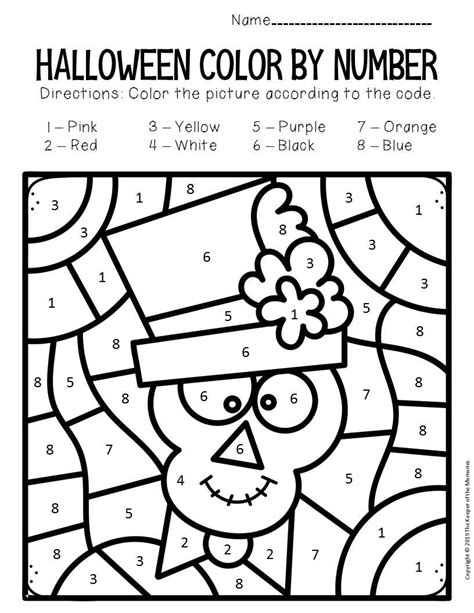 free halloween color by number pages