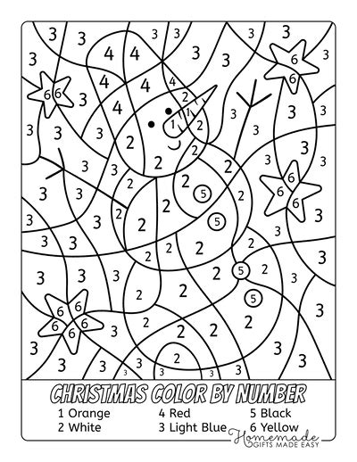 free holiday color by number