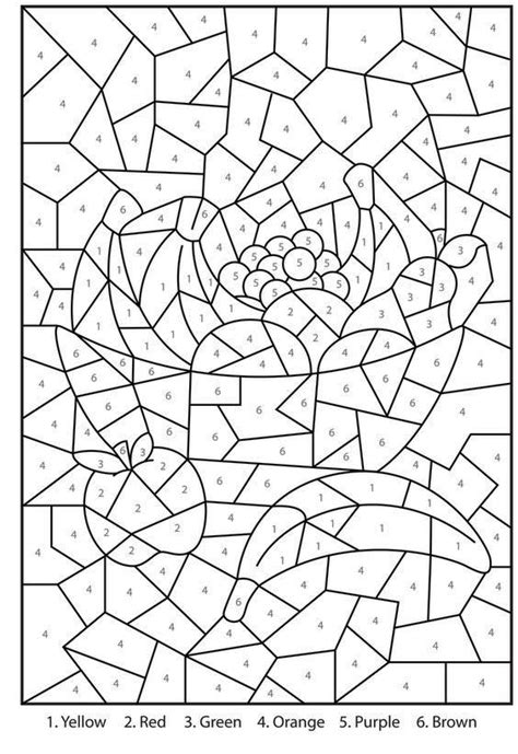 free printable adult color by number