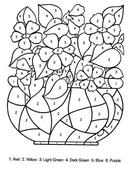 free printable adult color by number pages