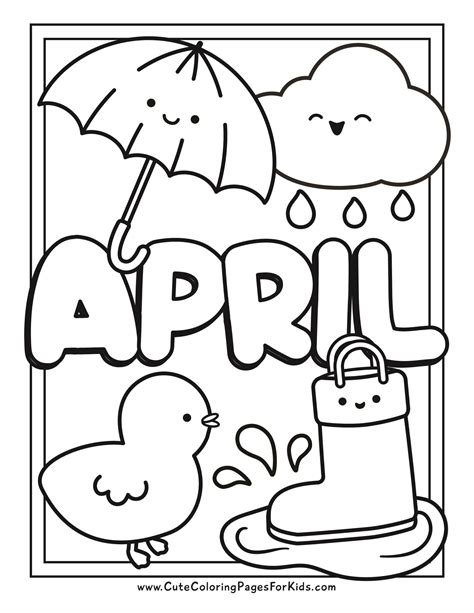 free printable april coloring pages