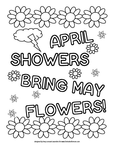 free printable april showers coloring pages