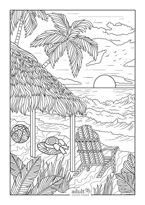 free printable beach coloring pages for adults