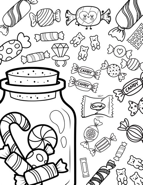 free printable candy coloring pages