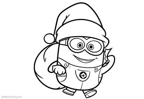 free printable christmas minion coloring pages