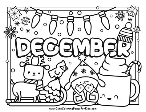 free printable december coloring pages