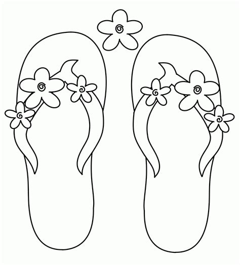free printable flip flop coloring pages