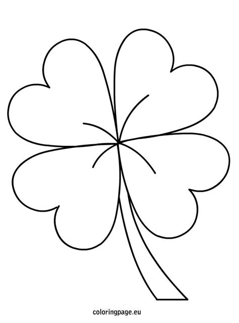 free printable four leaf clover coloring pages