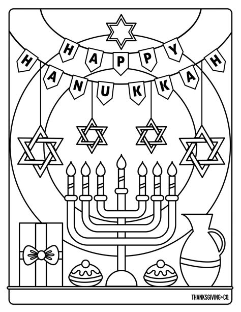 free printable hanukkah coloring pages