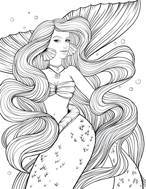 free printable mermaid coloring pages for adults