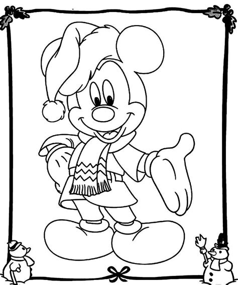 free printable mickey mouse christmas coloring pages