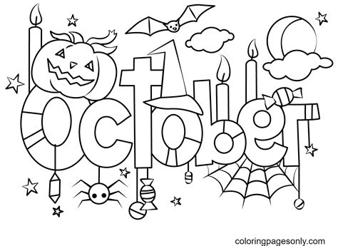 free printable october coloring pages