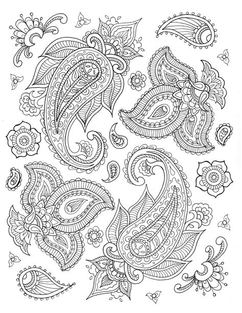 free printable paisley coloring pages