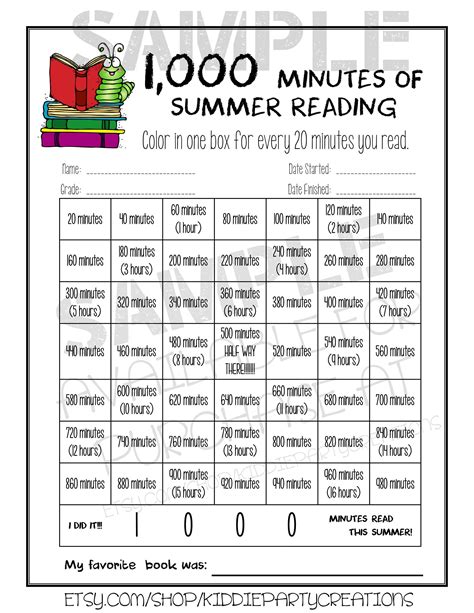 Free Printable Summer Reading Chart