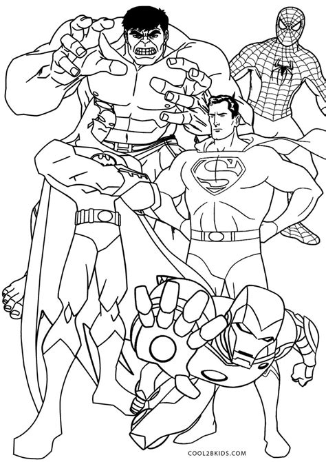 free printable superhero coloring pages pdf