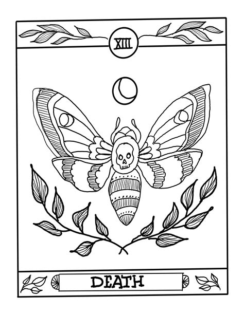 free printable tarot coloring pages