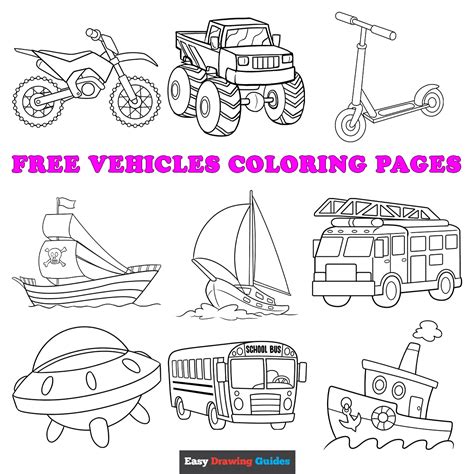 free printable vehicle coloring pages