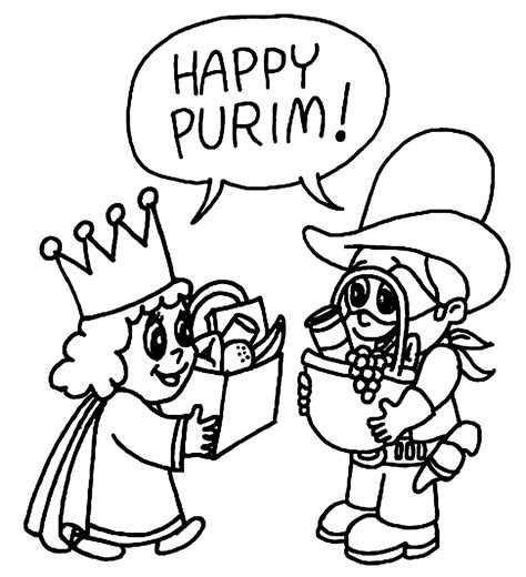 free purim coloring pages