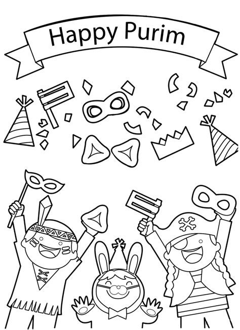 free purim coloring pages