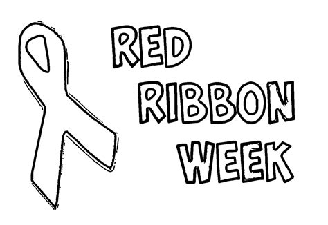 free red ribbon week coloring pages