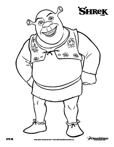 free shrek coloring pages