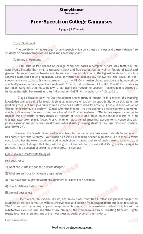free speech on college campuses essay