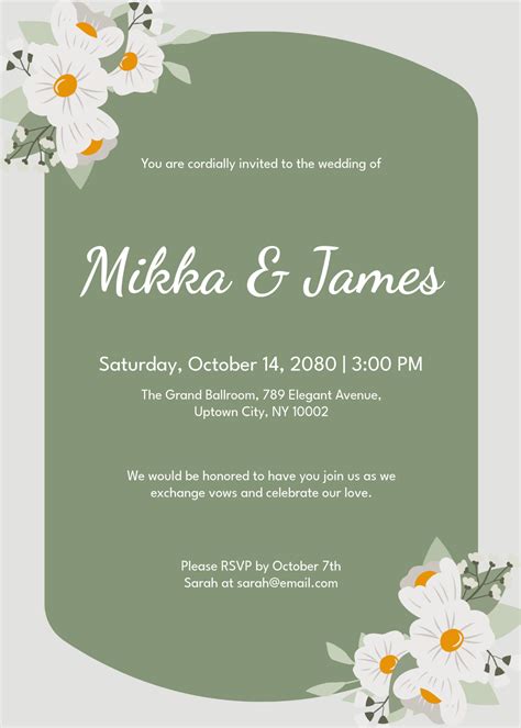 Free Wedding Invite Template
