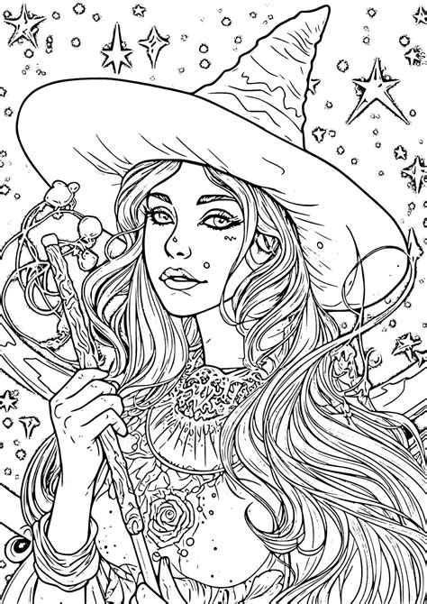 free witch coloring pages for adults