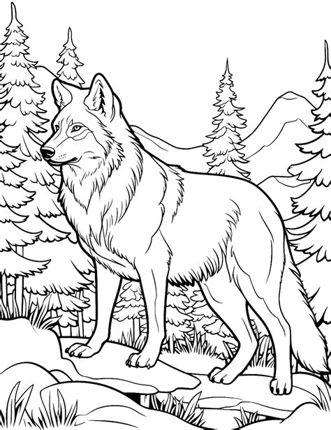 free wolf coloring pictures