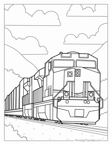 freight train train coloring pages