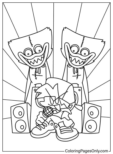 friday night funkin huggy wuggy coloring pages