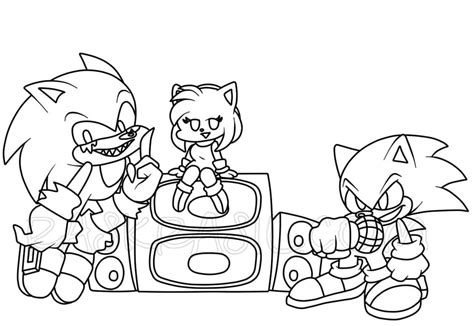 friday night funkin sonic coloring pages