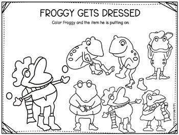 froggy gets dressed coloring pages