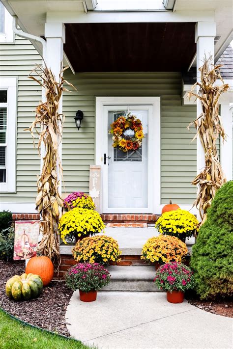 front porch fall mums