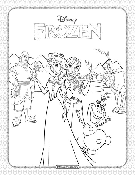 frozen coloring pages pdf