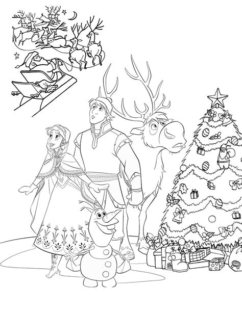 frozen disney christmas coloring pages