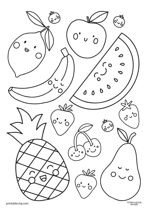 fruit coloring page
